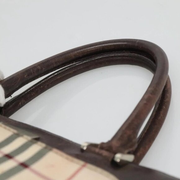 BURBERRY Nova Check Hand Bag Canvas Beige Auth - Picture 10 of 16
